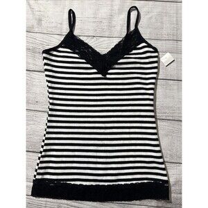 NWT y2k lipsy striped cami top grunge lace trim punk dark fairy Sz S